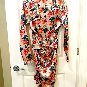 Floral satin dress